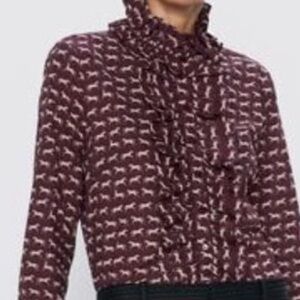 Zara Maroon Horse Pattern Blouse